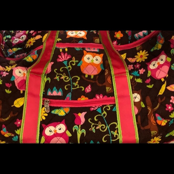 N. Gil  Owl Tote Bag Overnight Weekender Zip Top - Picture 9 of 9
